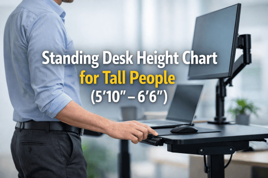 Standing desk height chart for tall people