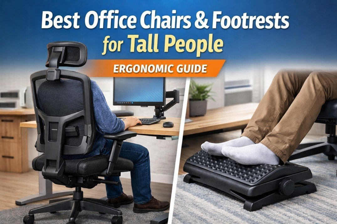 Best office chairs for tall people with ergonomic seating and footrest support