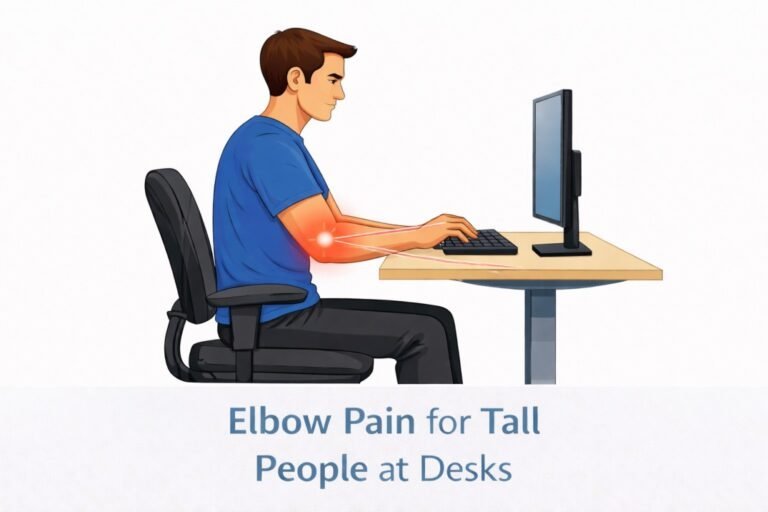 elbow pain for tall people at desks