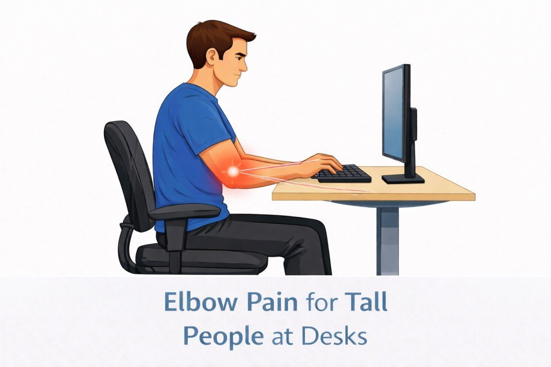 elbow pain for tall people at desks