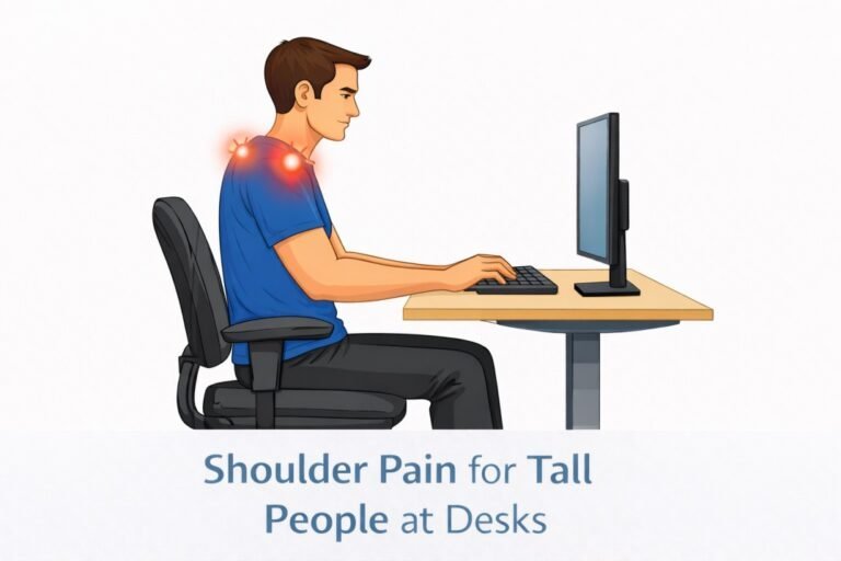 shoulder pain for tall people at desks