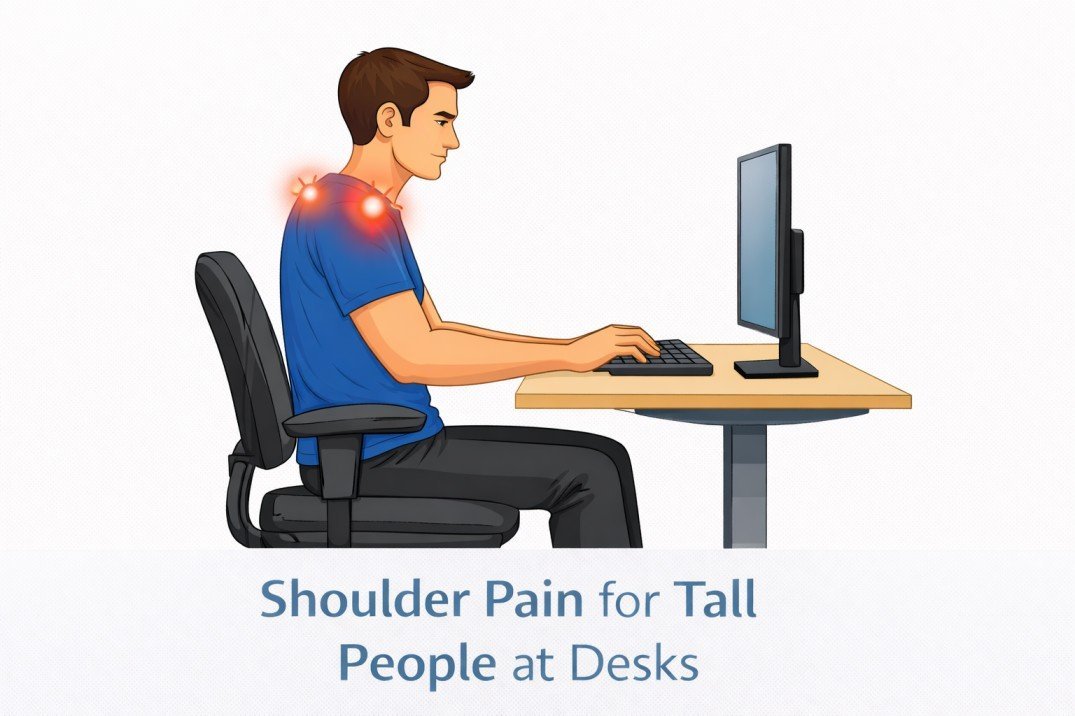shoulder pain for tall people at desks