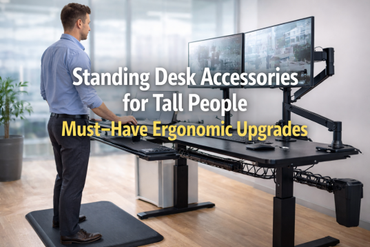 Standing desk accessories for tall people improving ergonomic comfort
